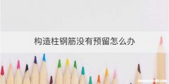构造柱钢筋没有预留怎么办