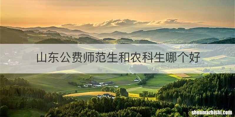 山东公费师范生和农科生哪个好