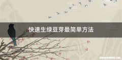 快速生绿豆芽最简单方法
