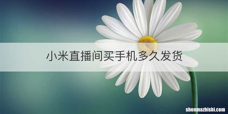 小米直播间买手机多久发货