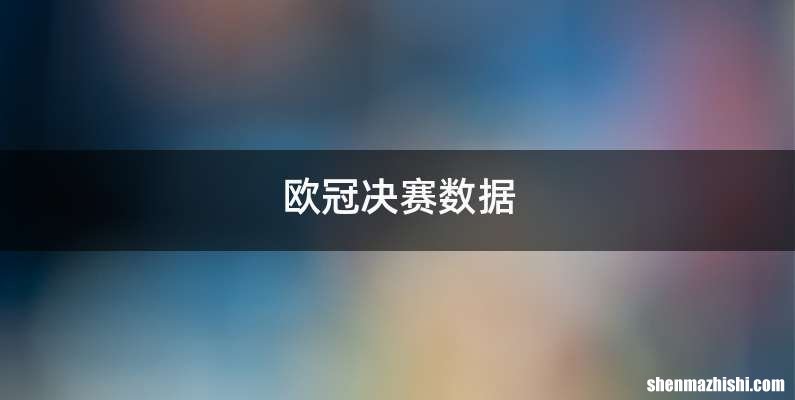 欧冠决赛数据