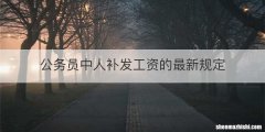 公务员中人补发工资的最新规定