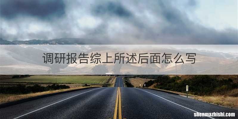 调研报告综上所述后面怎么写