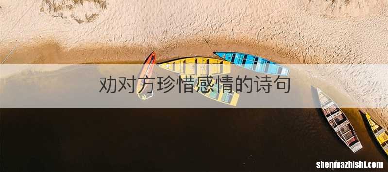 劝对方珍惜感情的诗句