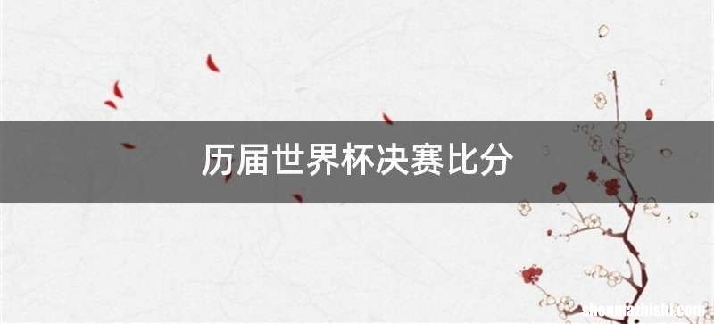 历届世界杯决赛比分
