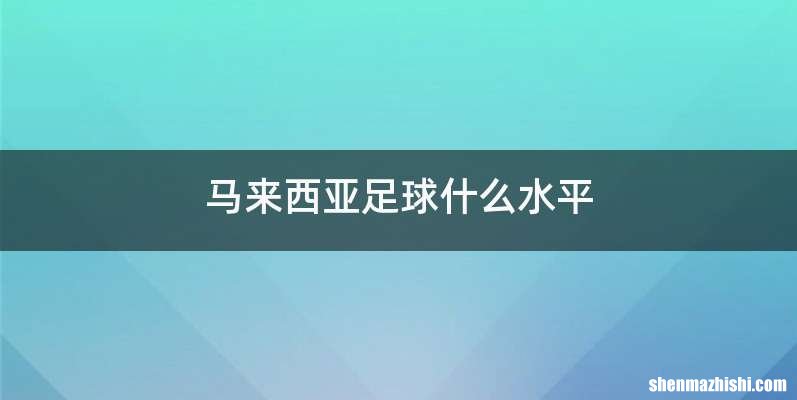 马来西亚足球什么水平