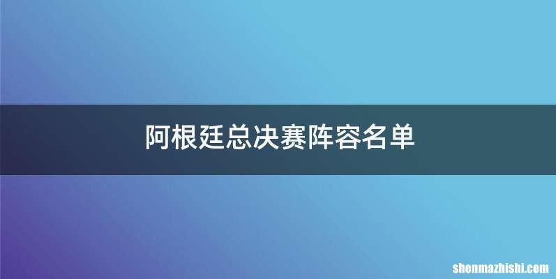 阿根廷总决赛阵容名单