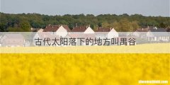 古代太阳落下的地方叫禺谷