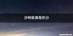 沙特联赛程积分