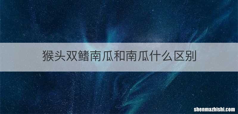 猴头双鳍南瓜和南瓜什么区别