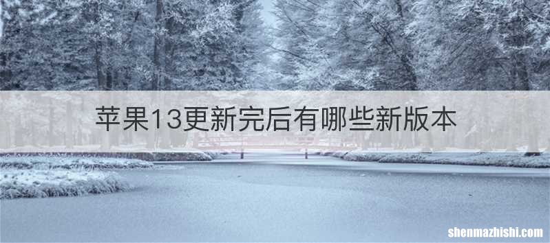 苹果13更新完后有哪些新版本