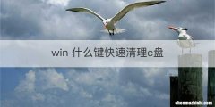 win 什么键快速清理c盘