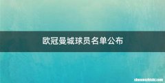 欧冠曼城球员名单公布