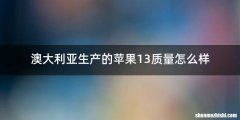 澳大利亚生产的苹果13质量怎么样