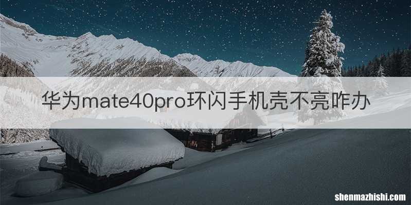 华为mate40pro环闪手机壳不亮咋办