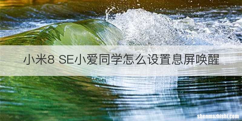 小米8 SE小爱同学怎么设置息屏唤醒