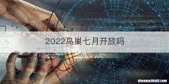 2022鸟巢七月开放吗