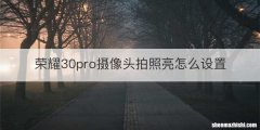 荣耀30pro摄像头拍照亮怎么设置