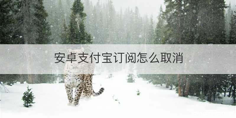 安卓支付宝订阅怎么取消