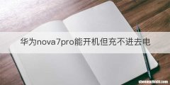 华为nova7pro能开机但充不进去电