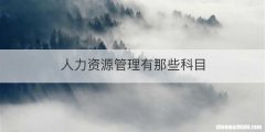 人力资源管理有那些科目