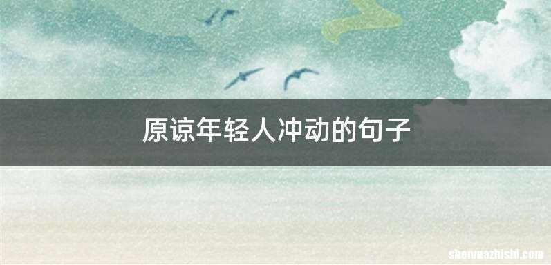 原谅年轻人冲动的句子