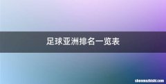 足球亚洲排名一览表