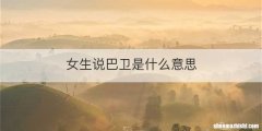女生说巴卫是什么意思