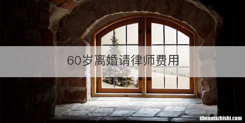 60岁离婚请律师费用