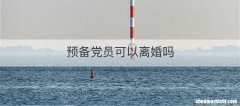 预备党员可以离婚吗