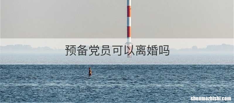 预备党员可以离婚吗
