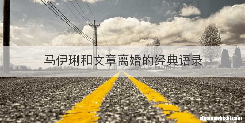 马伊琍和文章离婚的经典语录