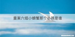 重案六组小螃蟹那个小孩是谁