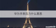 华为手表压力什么意思