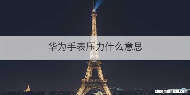 华为手表压力什么意思