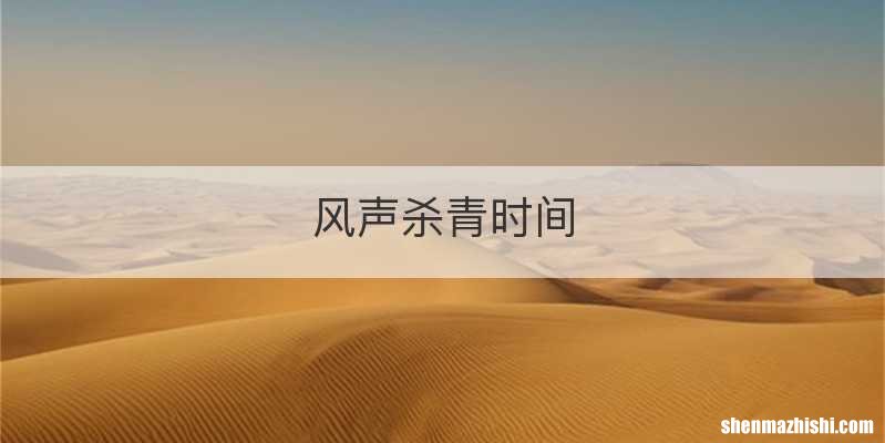 风声杀青时间