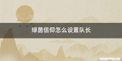 绿茵信仰怎么设置队长