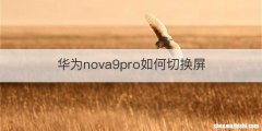 华为nova9pro如何切换屏