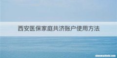 西安医保家庭共济账户使用方法
