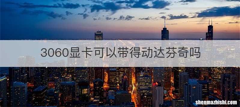 3060显卡可以带得动达芬奇吗