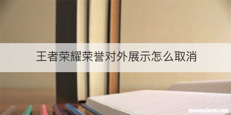 王者荣耀荣誉对外展示怎么取消