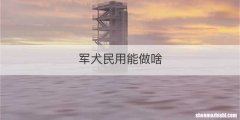 军犬民用能做啥