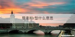 藜麦粉r型什么意思
