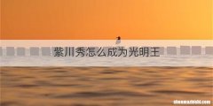 紫川秀怎么成为光明王