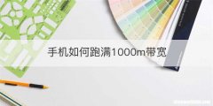 手机如何跑满1000m带宽