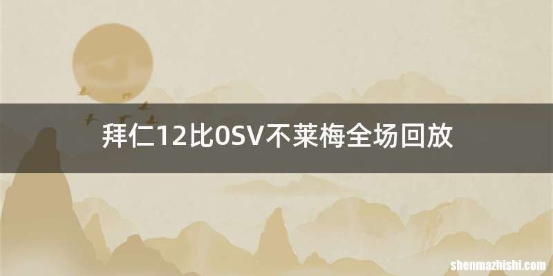 拜仁12比0SV不莱梅全场回放