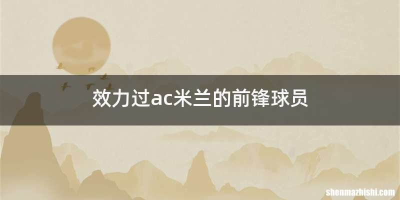 效力过ac米兰的前锋球员