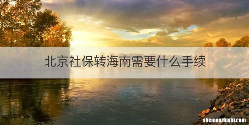 北京社保转海南需要什么手续