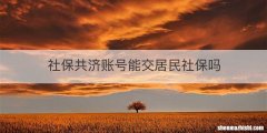 社保共济账号能交居民社保吗