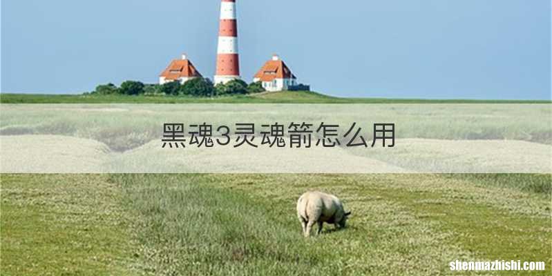 黑魂3灵魂箭怎么用